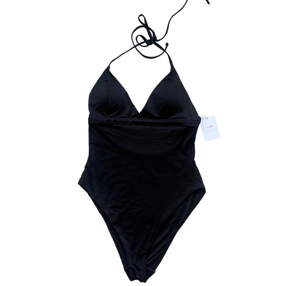 ANDIE Swim NWT Black Lagos One Piece Swimsuit Halter Sz L Beach Vacation Summer - Picture 3 of 8